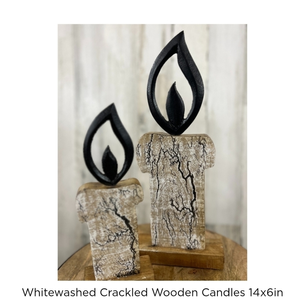 Crackled Wooden Candle Decor